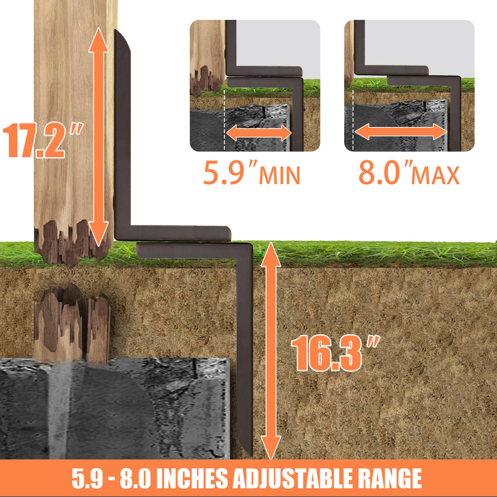 Wooden Fence Post Repair Kit Rotten Broken Leaning Quick Fix
